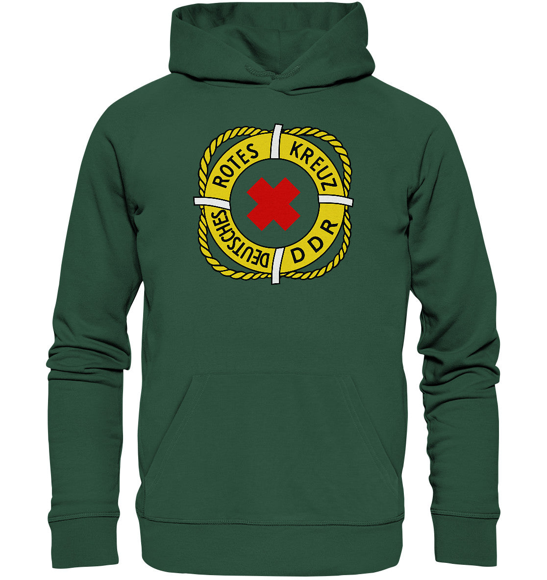 DDR Ostalgie Kapuze / Organic Hoodie Unisex • DEUTSCHES ROTES KREUZ DDR RETTUNG