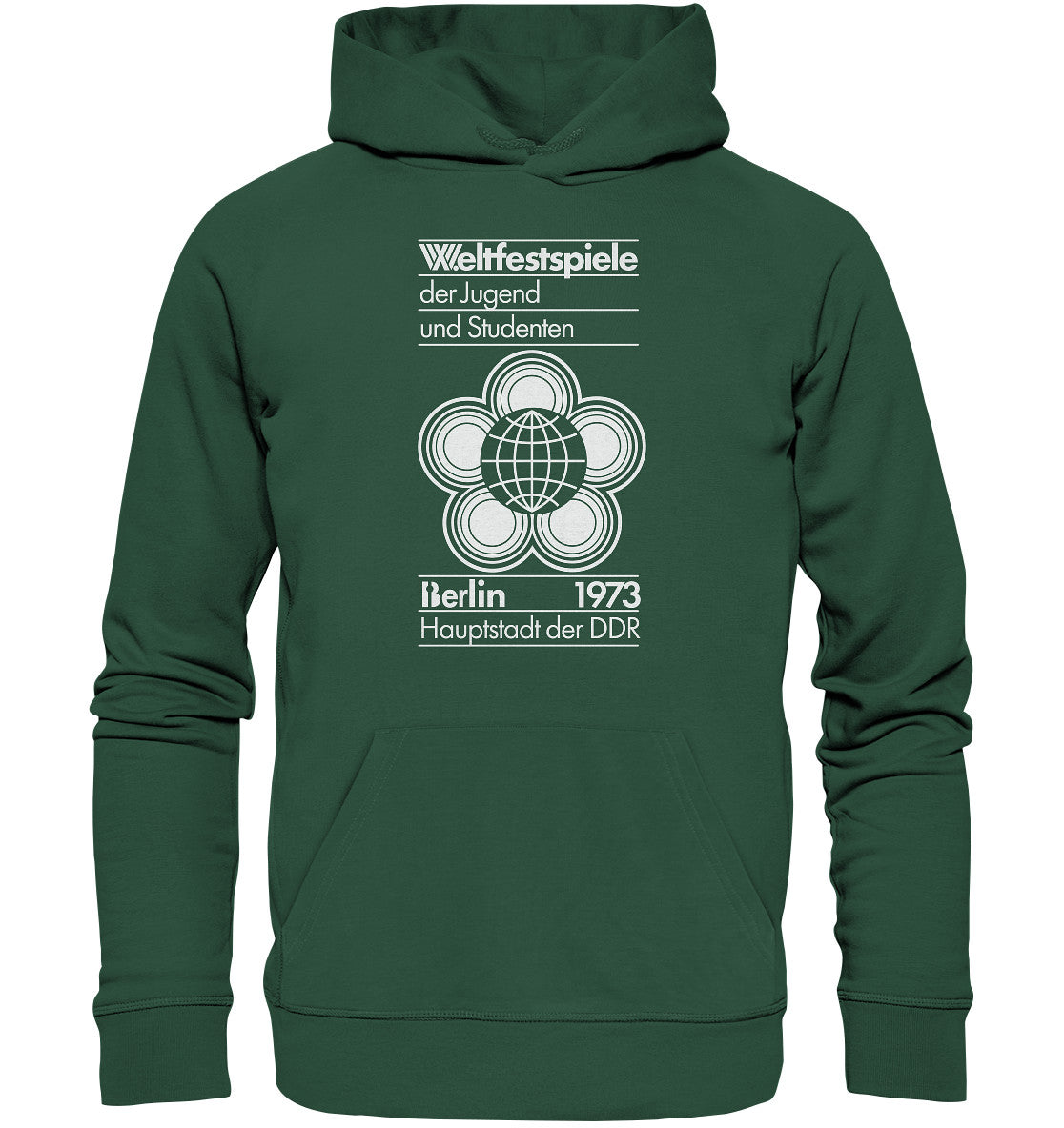 DDR Ostalgie Kapuze / Organic Hoodie Unisex• WELTFESTSPIELE BERLIN 1973 - PLAKATMOTIV