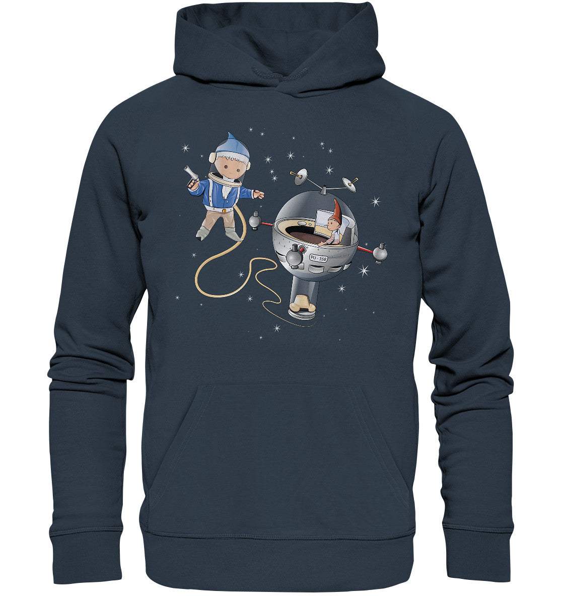 DDR Ostalgie Kapuze / Organic Hoodie Unisex • UNSER SANDMÄNNCHEN - AUSSENMISSION (PU-358)