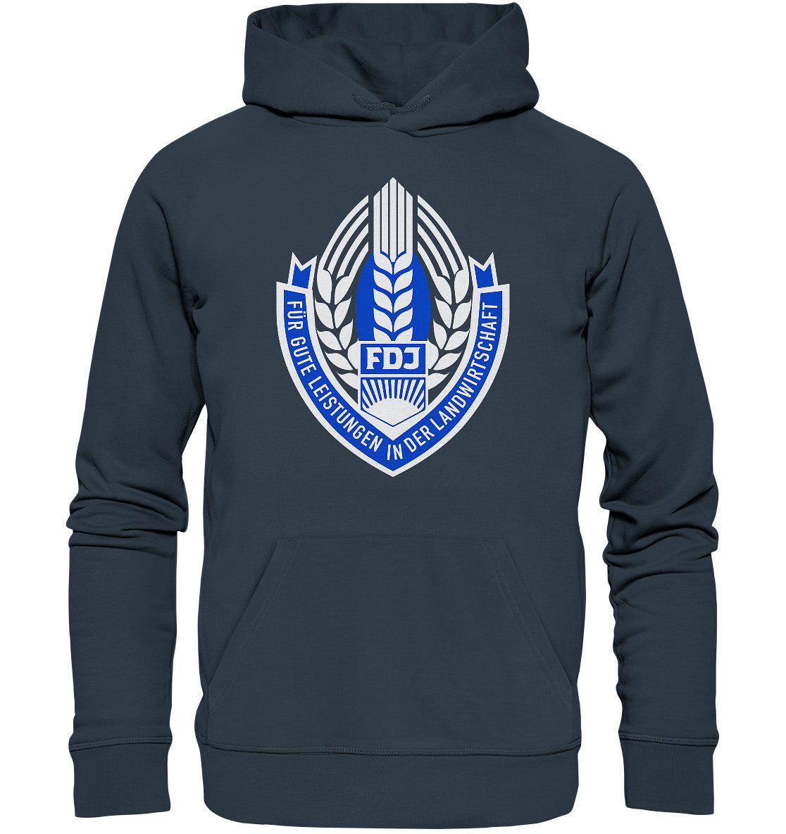 DDR Ostalgie Kapuze / Organic Hoodie Unisex • FDJ - FÜR GUTE LEISTUNGEN IN DER LANDWIRTSCHAFT