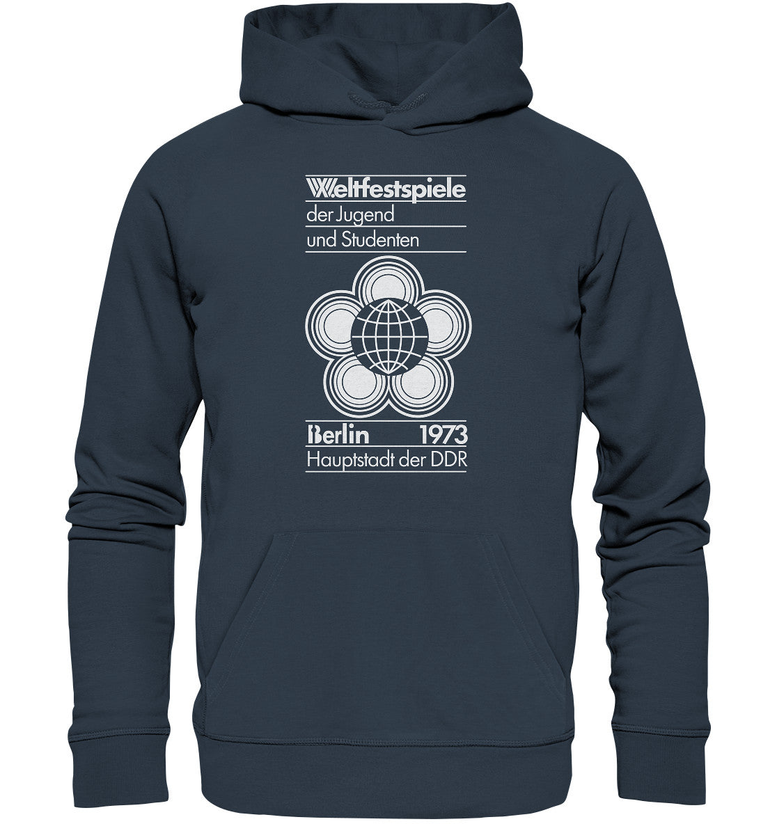 DDR Ostalgie Kapuze / Organic Hoodie Unisex• WELTFESTSPIELE BERLIN 1973 - PLAKATMOTIV