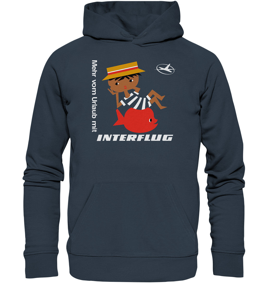 DDR Ostalgie Kapuze / Organic Hoodie Unisex • MEHR VOM URLAUB - MIT INTERFLUG
