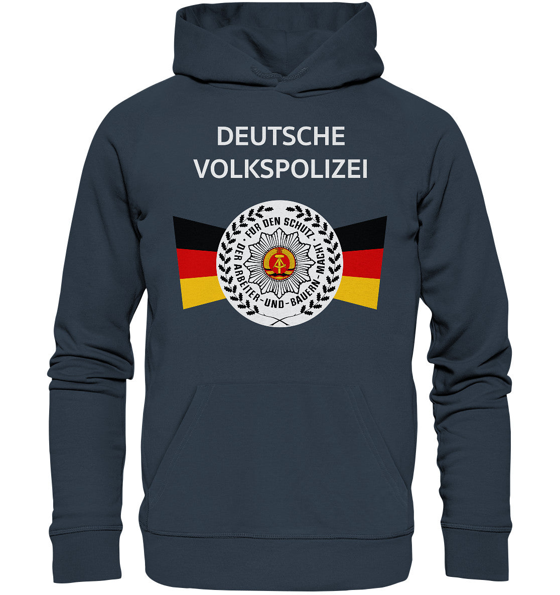 DDR Ostalgie Kapuze / Organic Hoodie Unisex • DEUTSCHE VOLKSPOLIZEI - ORIGINAL WIMPEL