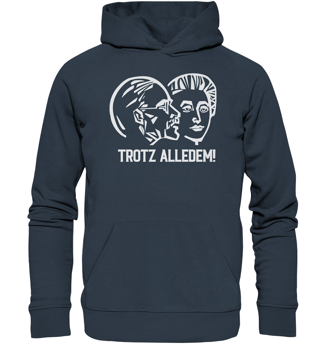 DDR Ostalgie Kapuze / Organic Hoodie Unisex • DDR STAATSRATSGEBÄUDE - TROTZ ALLEDEM!