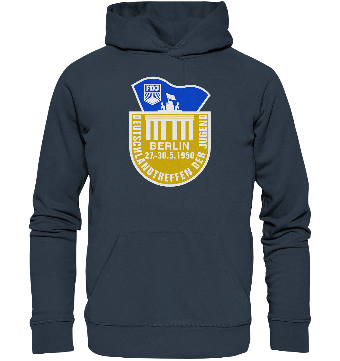 DDR Ostalgie Kapuze / Organic Hoodie Unisex • FDJ DEUTSCHLANDTREFFEN DER JUGEND - BERLIN 1950