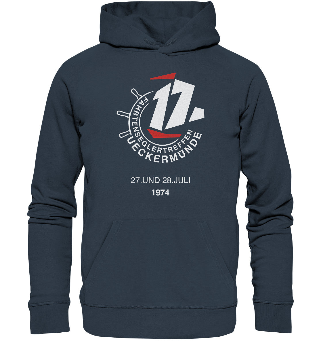 DDR Ostalgie Kapuze / Organic Hoodie Unisex • FAHRTENSEGLERTREFFEN UCKERMÜNDE 1974