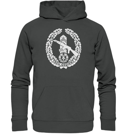 DDR Ostalgie Kapuze / Organic Hoodie Unisex • NVA-ORDEN - TREU GEDIENT - GRENZTRUPPEN