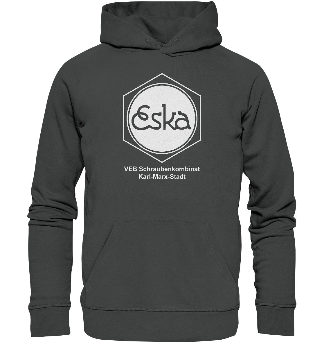 DDR Ostalgie Kapuze / Organic Hoodie Unisex • ESKA - VEB SCHRAUBENKOMBINAT KARL-MARX-STADT