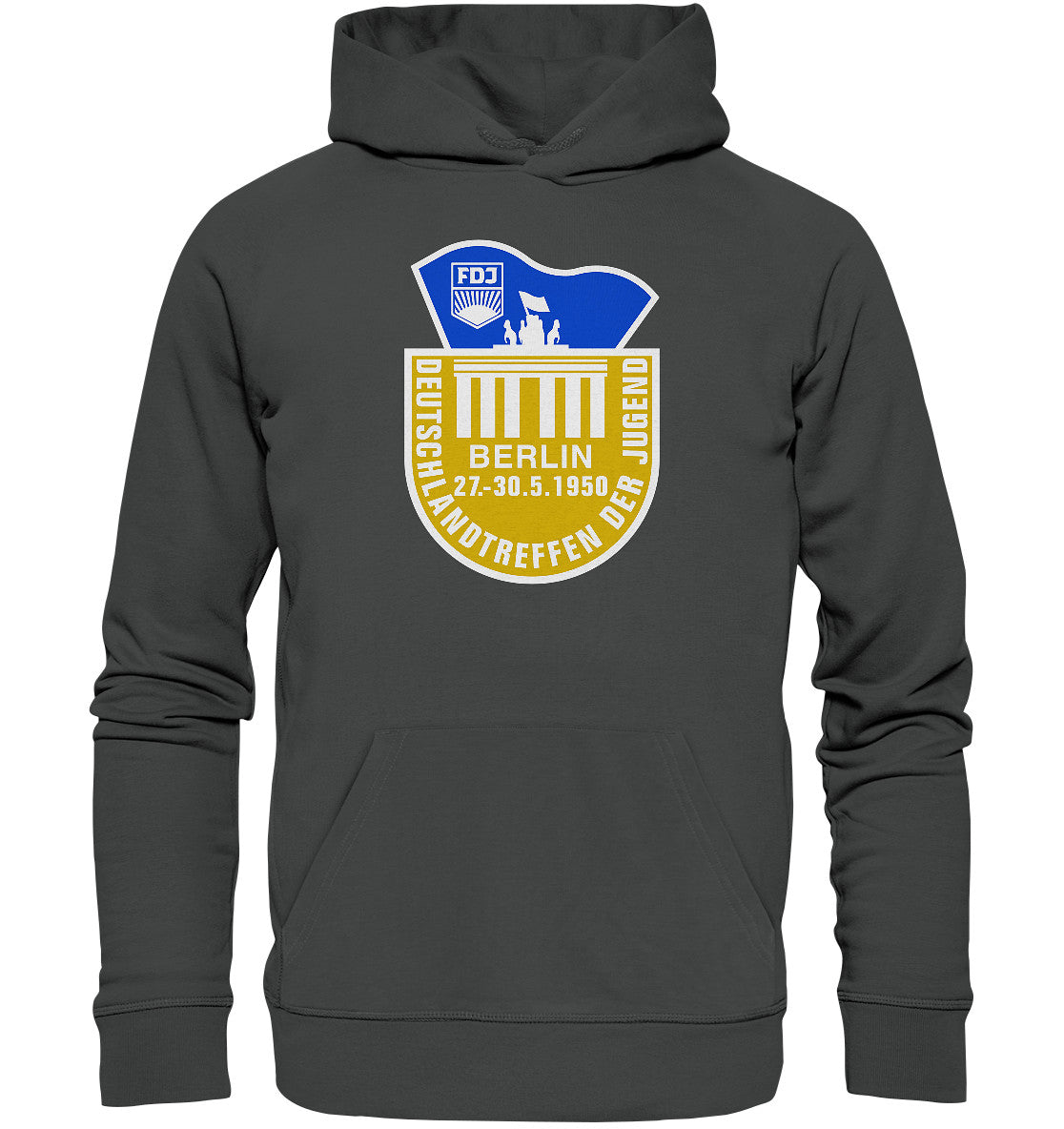 DDR Ostalgie Kapuze / Organic Hoodie Unisex • FDJ DEUTSCHLANDTREFFEN DER JUGEND - BERLIN 1950