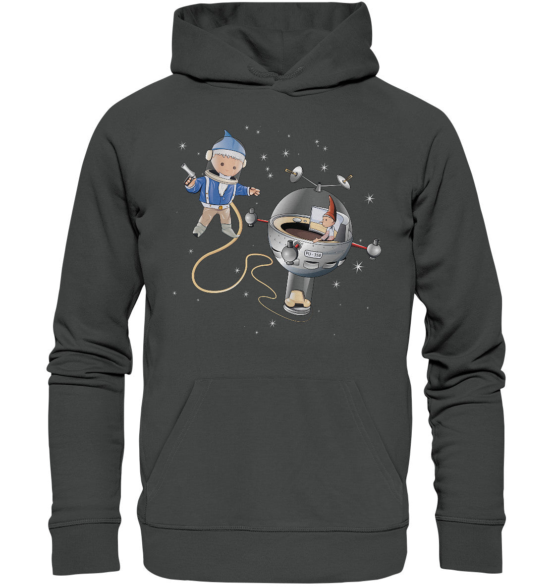 DDR Ostalgie Kapuze / Organic Hoodie Unisex • UNSER SANDMÄNNCHEN - AUSSENMISSION (PU-358)