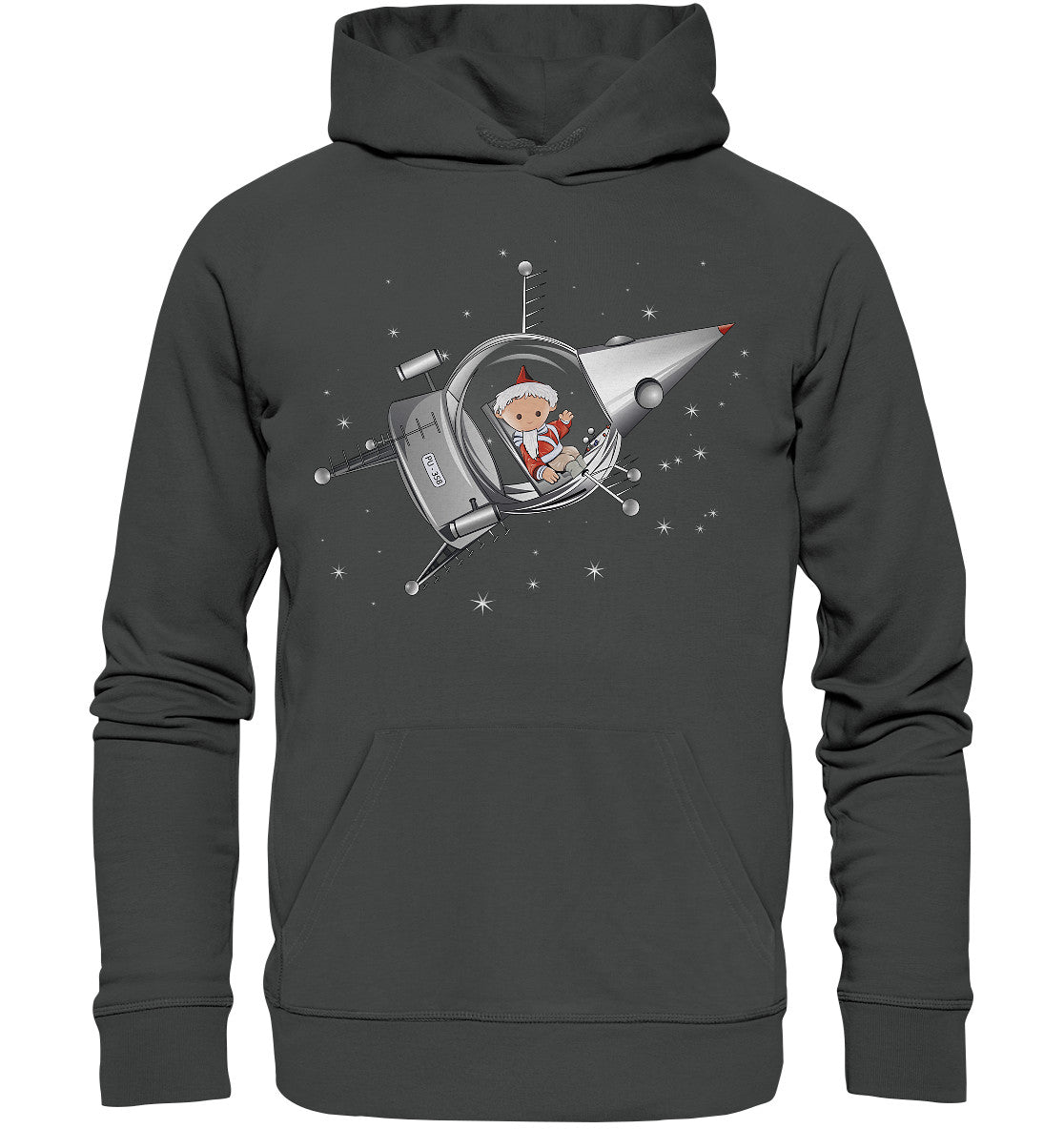 DDR Ostalgie Kapuze / Organic Hoodie Unisex • UNSER SANDMÄNNCHEN - IM KOSMOS (PU-358)
