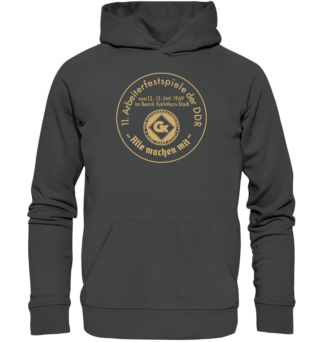 DDR Ostalgie Kapuze / Organic Hoodie Unisex • ARBEITERFESTSPIELE KARL-MARX-STADT