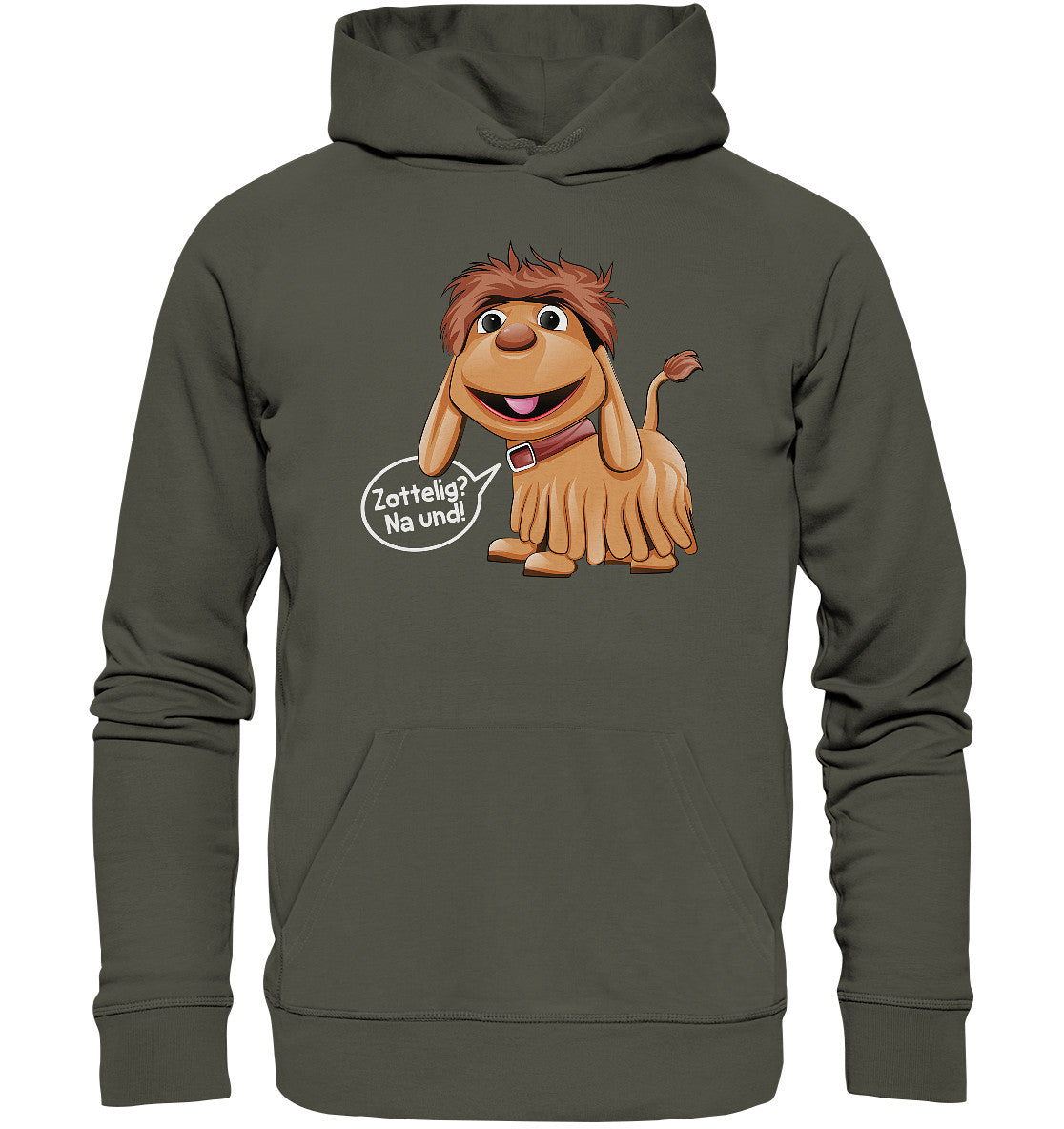 DDR Ostalgie Kapuze / Organic Hoodie Unisex • UNSER SANDMÄNNCHEN - MOPPI - ZOTTELIG? NA UND!