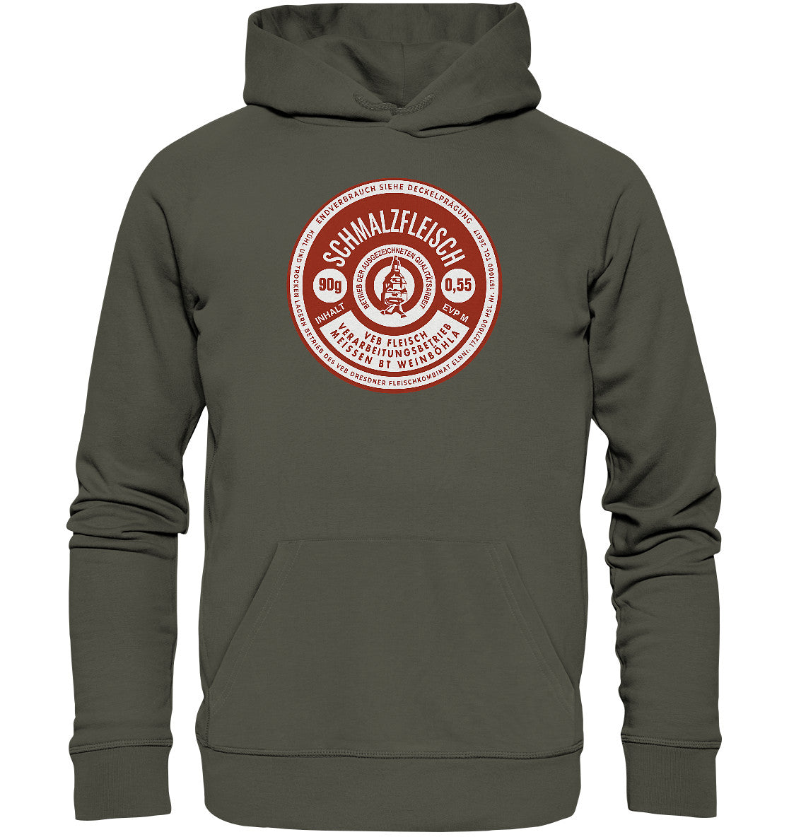 DDR Ostalgie Kapuze / Organic Hoodie Unisex • SCHMALZFLEISCH - VEB FLEISCH MEISSEN