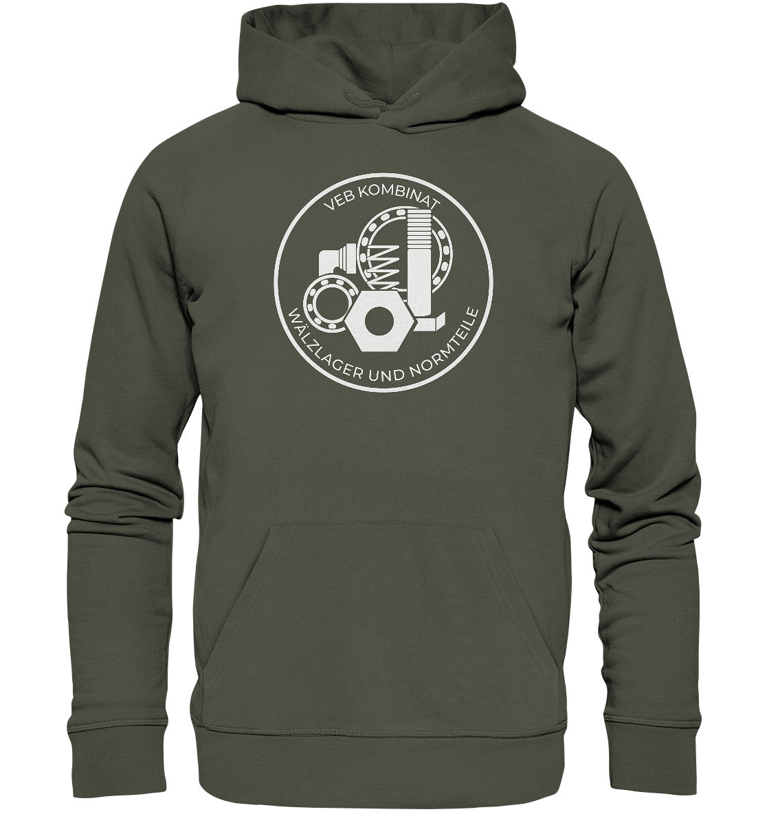 DDR Ostalgie Kapuze / Organic Hoodie Unisex • VEB WÄLZLAGER UND NORMTEILE KARL-MARX-STADT