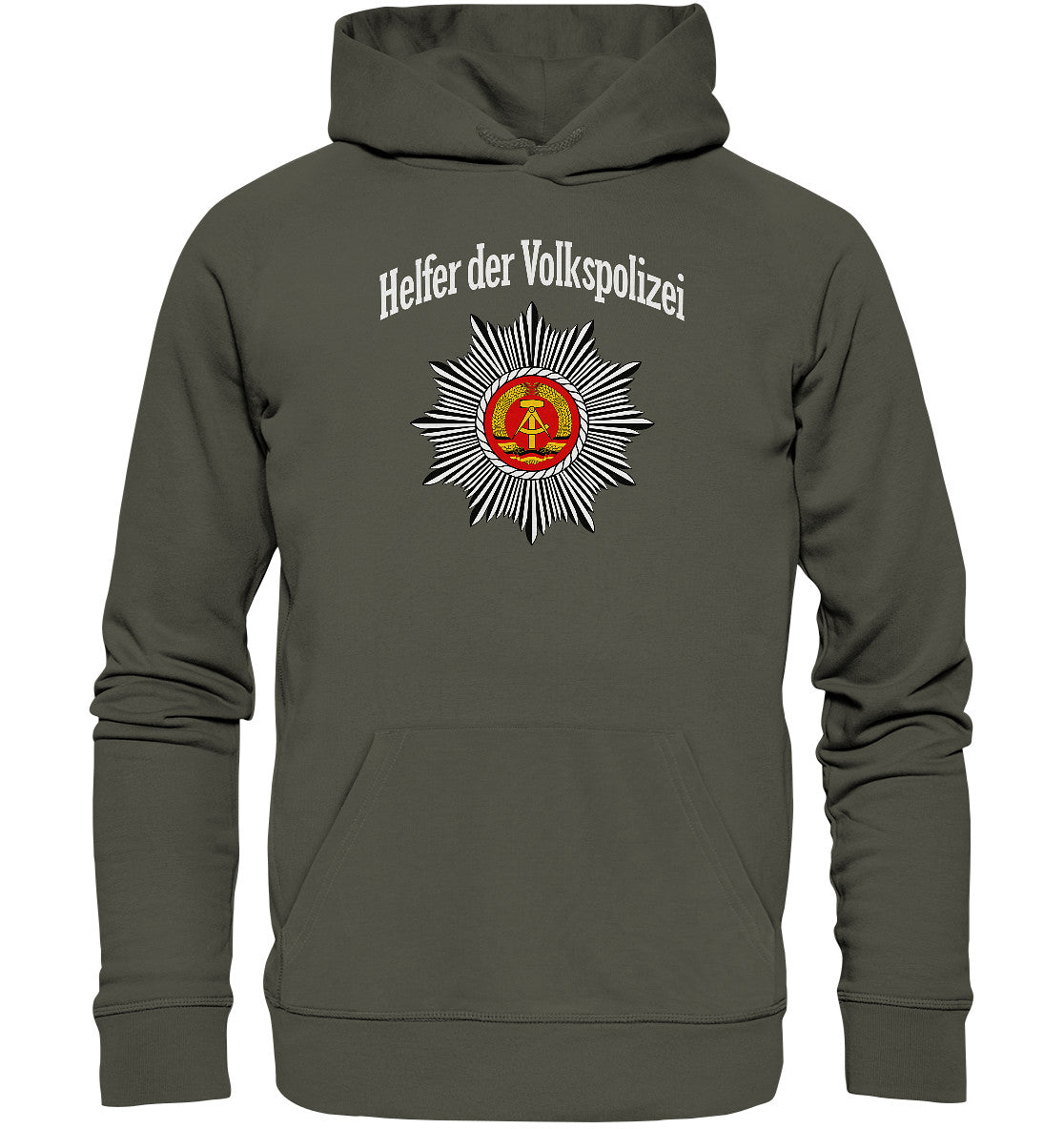 DDR Ostalgie Kapuze / Organic Hoodie Unisex • HELFER DER VOLKSPOLIZEI