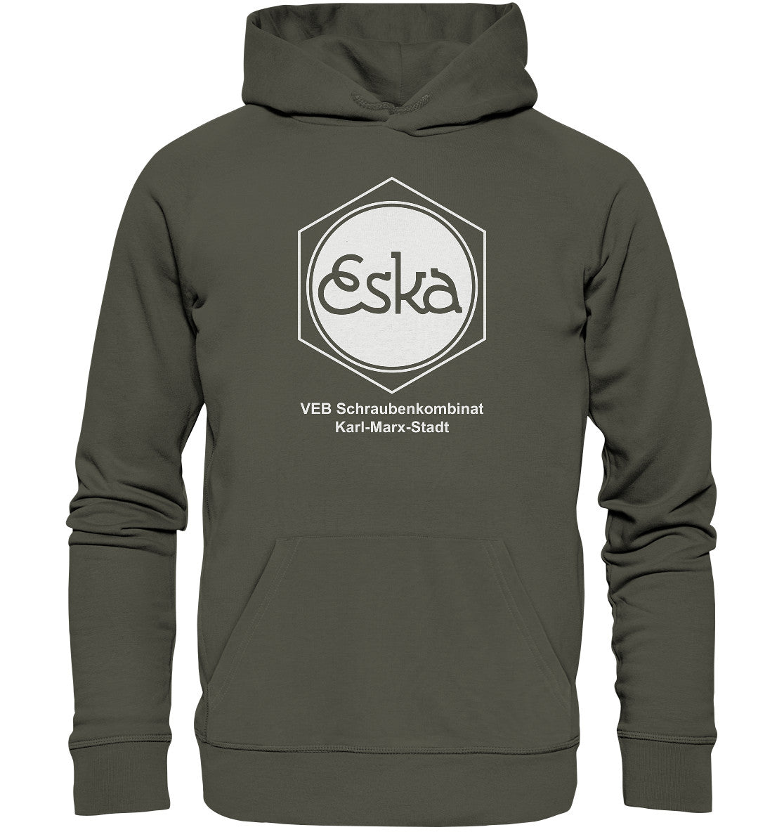 DDR Ostalgie Kapuze / Organic Hoodie Unisex • ESKA - VEB SCHRAUBENKOMBINAT KARL-MARX-STADT