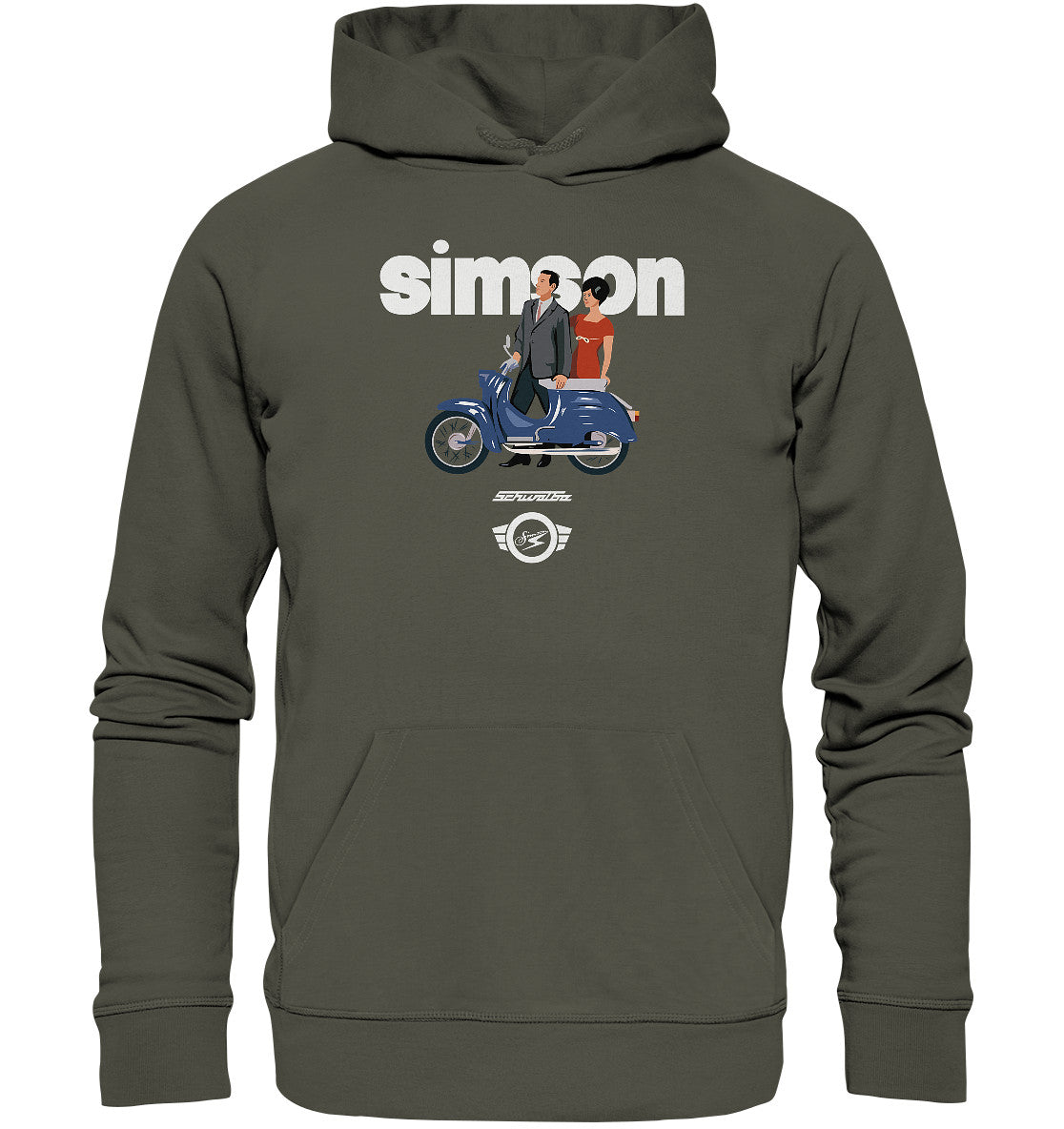 DDR Ostalgie Kapuze / Organic Hoodie Unisex • SIMSON SCHWALBE - ORIGINAL WERBUNG 1964
