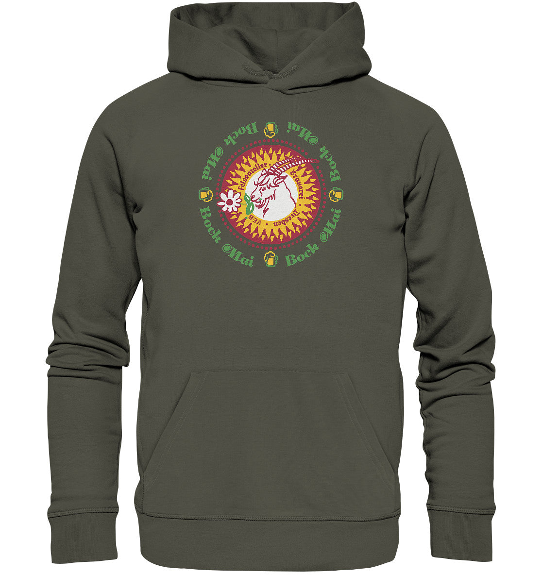 DDR Ostalgie Kapuze / Organic Hoodie Unisex • VEB FELSENKELLER BRAUEREI DRESDEN MAI BOCK