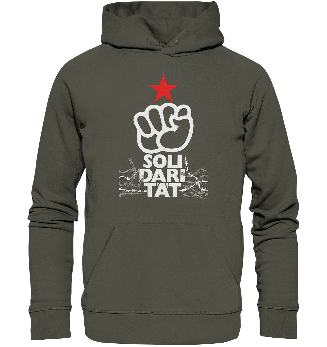 DDR Ostalgie Kapuze / Organic Hoodie Unisex • INTERNATIONALE SOLIDARITÄT