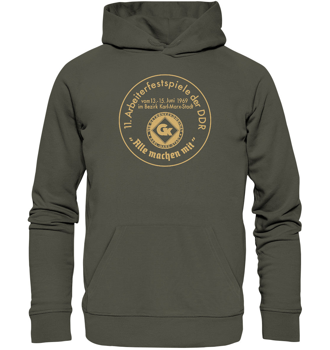 DDR Ostalgie Kapuze / Organic Hoodie Unisex • ARBEITERFESTSPIELE KARL-MARX-STADT