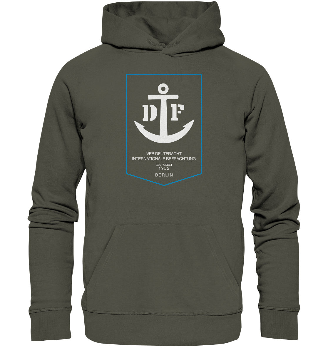 DDR Ostalgie Kapuze / Organic Hoodie Unisex • VEB DEUTFRACHT