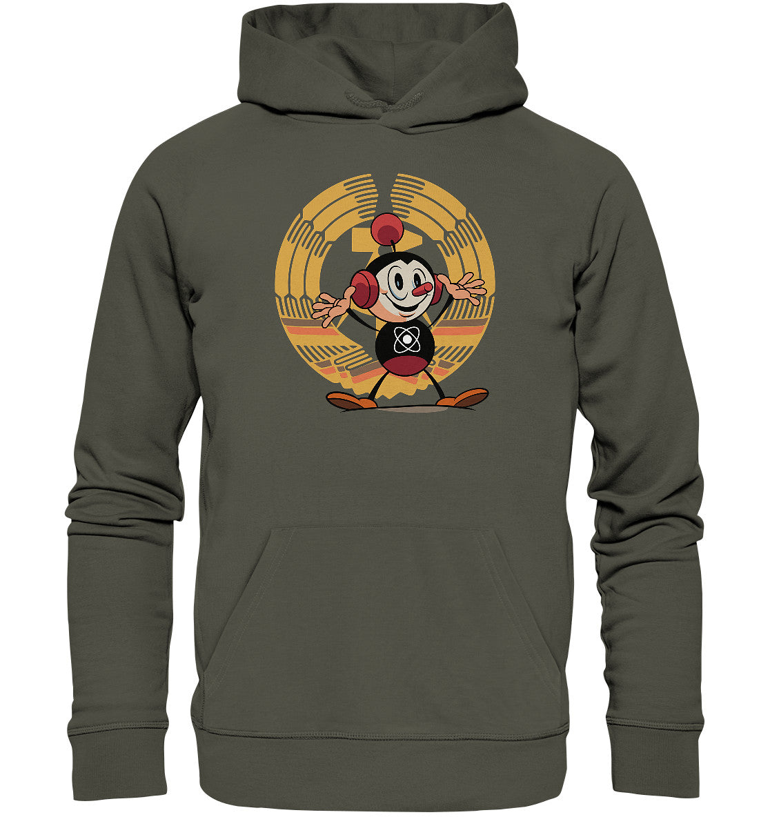 DDR Ostalgie Kapuze / Organic Hoodie Unisex • ATOMINO - DDR KERNKRAFT