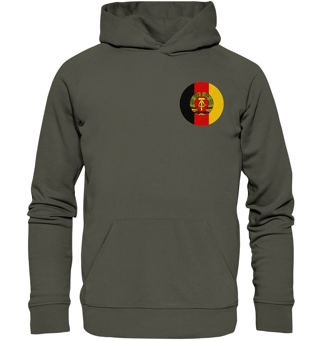 DDR Ostalgie Kapuze / Organic Hoodie Unisex • NVA - BRUST BADGE