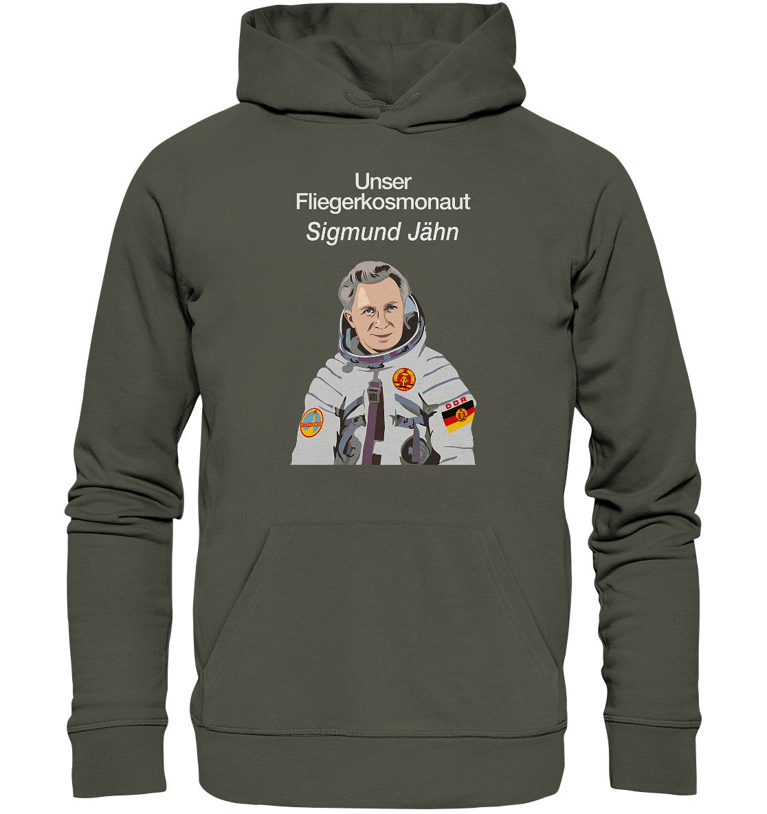 DDR Ostalgie Kapuze / Organic Hoodie Unisex • UNSER FLIEGERKOSMONAUT SIGMUND JÄHN