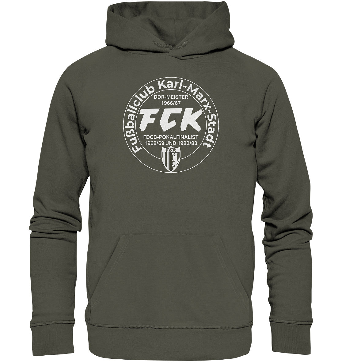 DDR Ostalgie Kapuze / Organic Hoodie Unisex • FCK FUSSBALLCLUB KARL-MARX-STADT