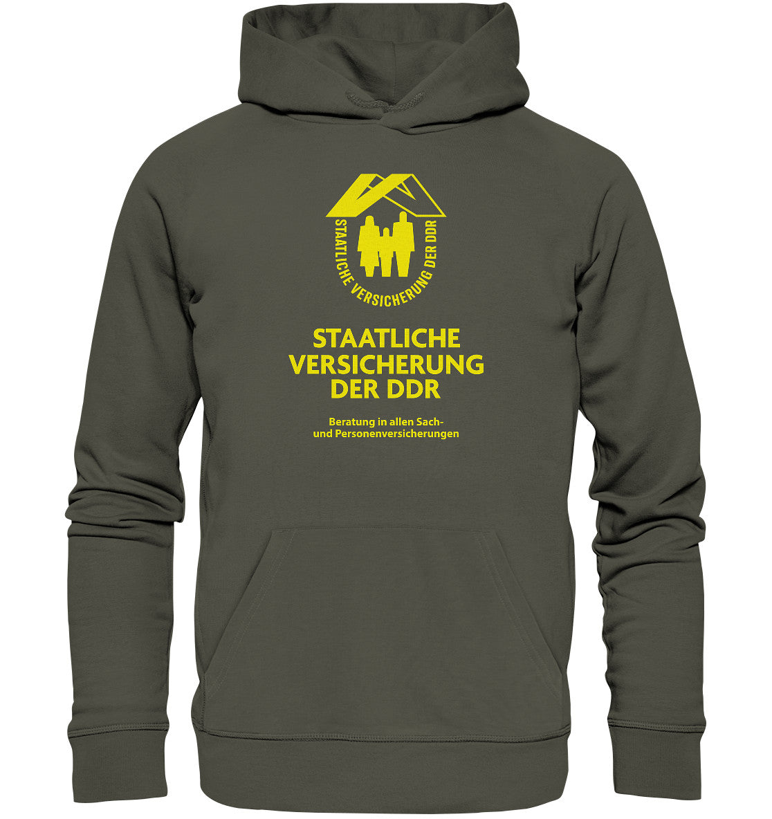 DDR Ostalgie Kapuze / Organic Hoodie Unisex • STAATLICHE VERSICHERUNG DER DDR