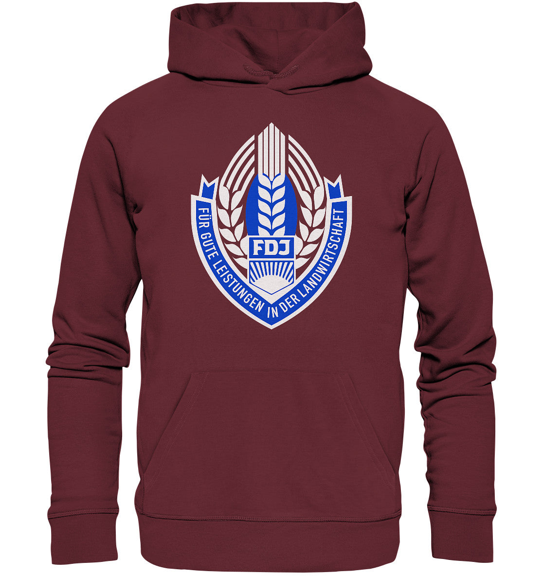 DDR Ostalgie Kapuze / Organic Hoodie Unisex • FDJ - FÜR GUTE LEISTUNGEN IN DER LANDWIRTSCHAFT