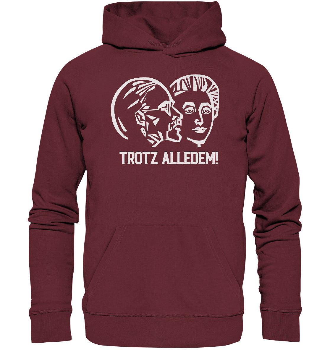 DDR Ostalgie Kapuze / Organic Hoodie Unisex • DDR STAATSRATSGEBÄUDE - TROTZ ALLEDEM!