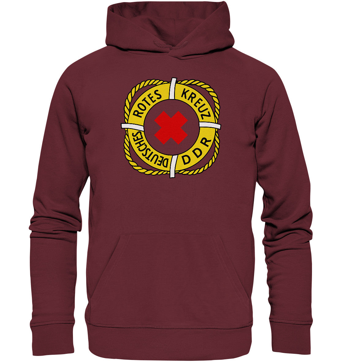 DDR Ostalgie Kapuze / Organic Hoodie Unisex • DEUTSCHES ROTES KREUZ DDR RETTUNG