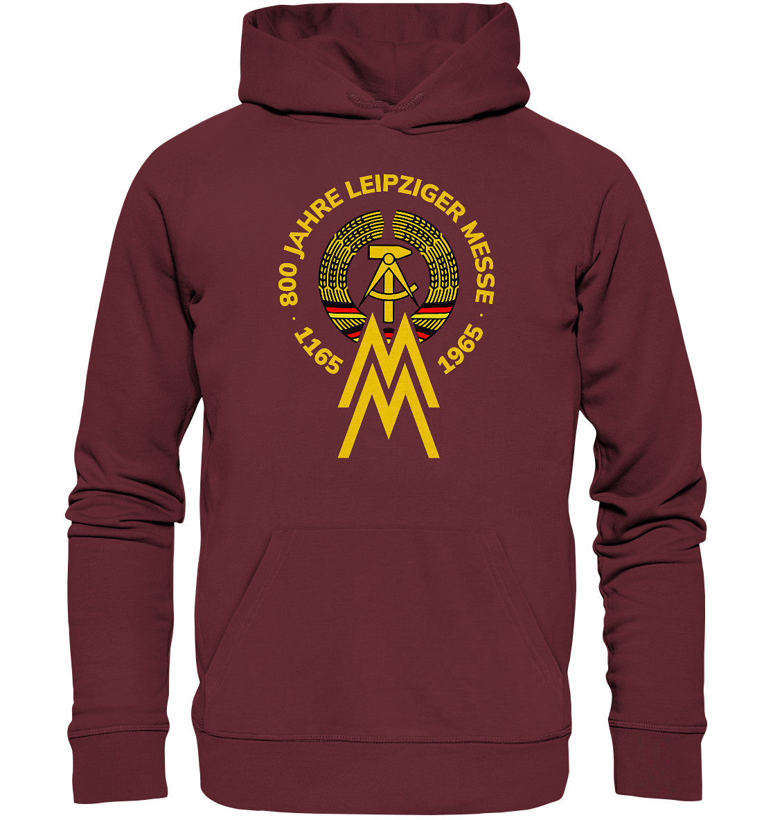 DDR Ostalgie Kapuze / Organic Hoodie Unisex • 800 JAHRE LEIPZIGER MESSE