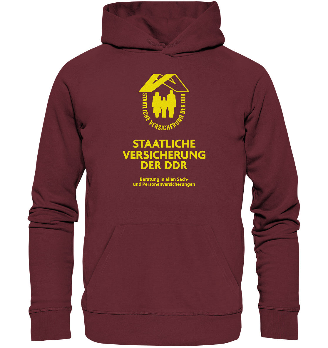DDR Ostalgie Kapuze / Organic Hoodie Unisex • STAATLICHE VERSICHERUNG DER DDR