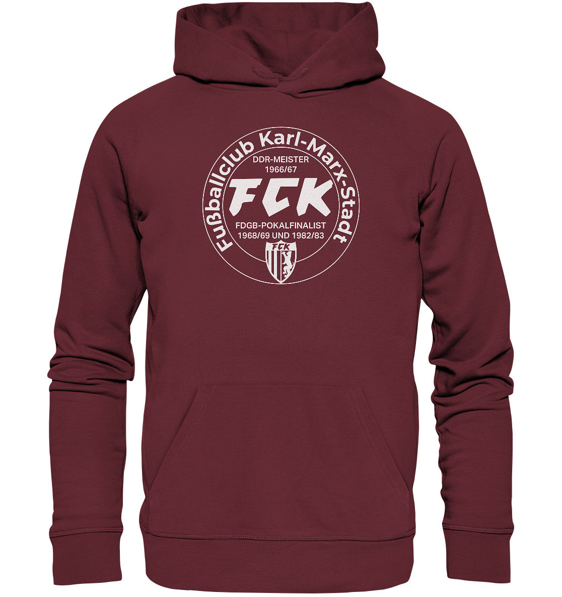 DDR Ostalgie Kapuze / Organic Hoodie Unisex • FCK FUSSBALLCLUB KARL-MARX-STADT