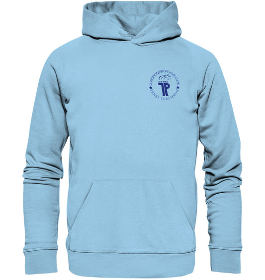 DDR Ostalgie Kapuze / Organic Hoodie Unisex • JUNGE PIONIERE - BRUST BADGE