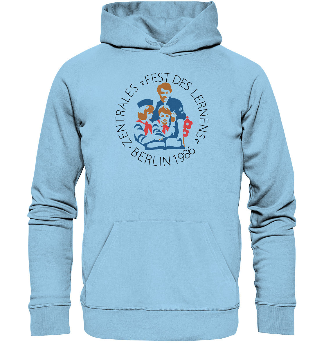 DDR Ostalgie Kapuze / Organic Hoodie Unisex • FEST DES LERNENS, BERLIN 1986