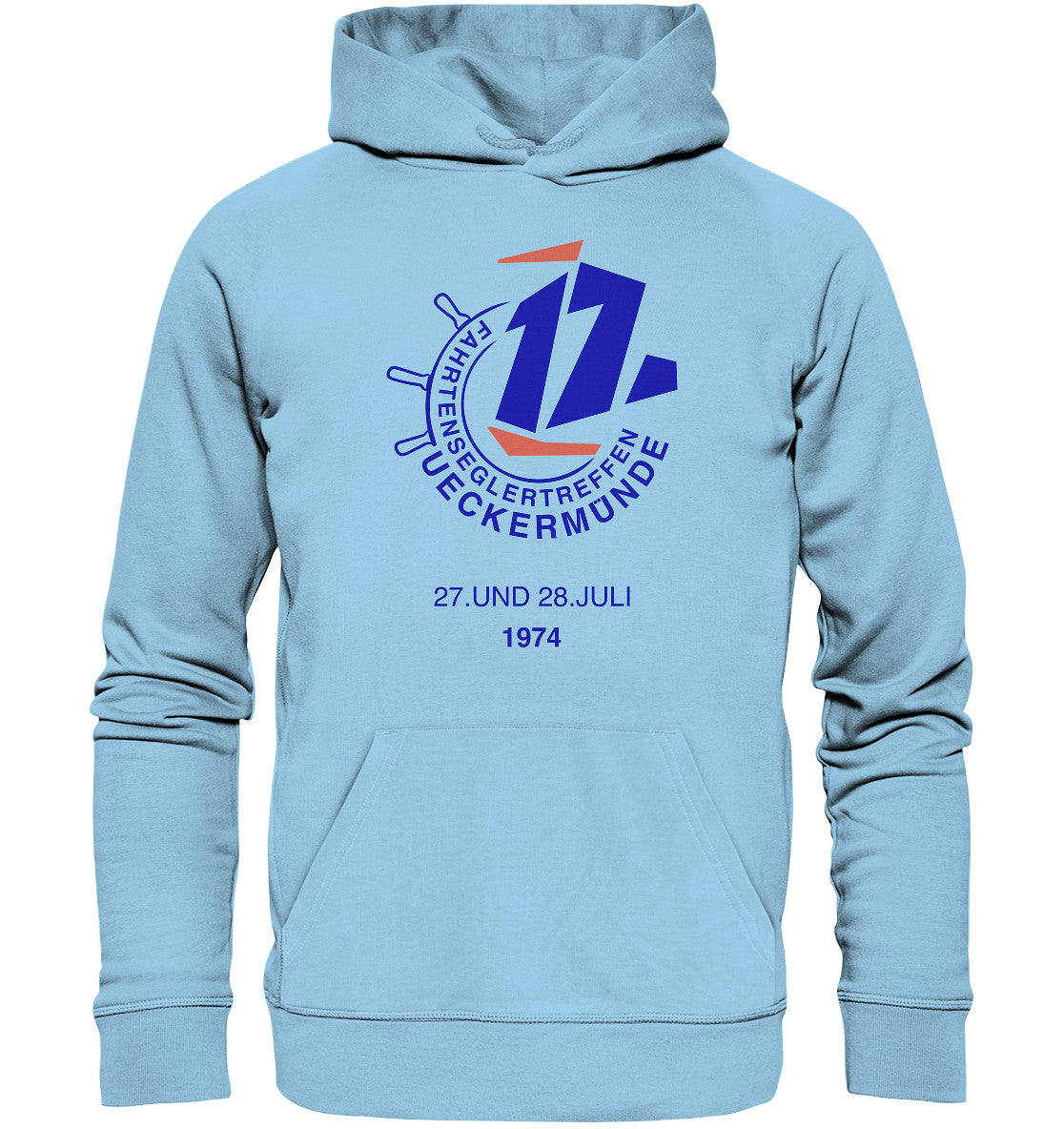 DDR Ostalgie Kapuze / Organic Hoodie Unisex • FAHRTENSEGLERTREFFEN UCKERMÜNDE 1974