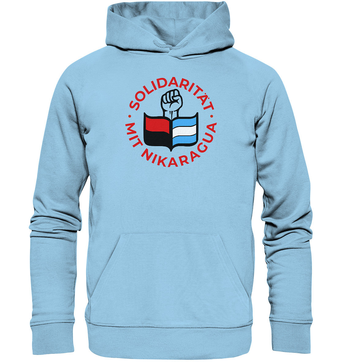 DDR Ostalgie Kapuze / Organic Hoodie Unisex • SOLIDARITÄT MIT NIKARAGUA