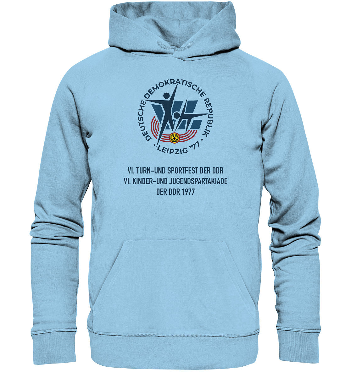 DDR Ostalgie Kapuze / Organic Hoodie Unisex • 6. TURN- & SPORTFEST DER DDR - LEIPZIG 1977