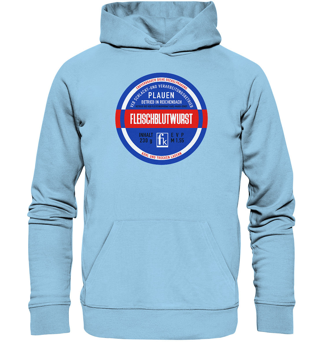 DDR Ostalgie Kapuze / Organic Hoodie Unisex • FLEISCHBLUTWURST KONSERVE - PLAUEN