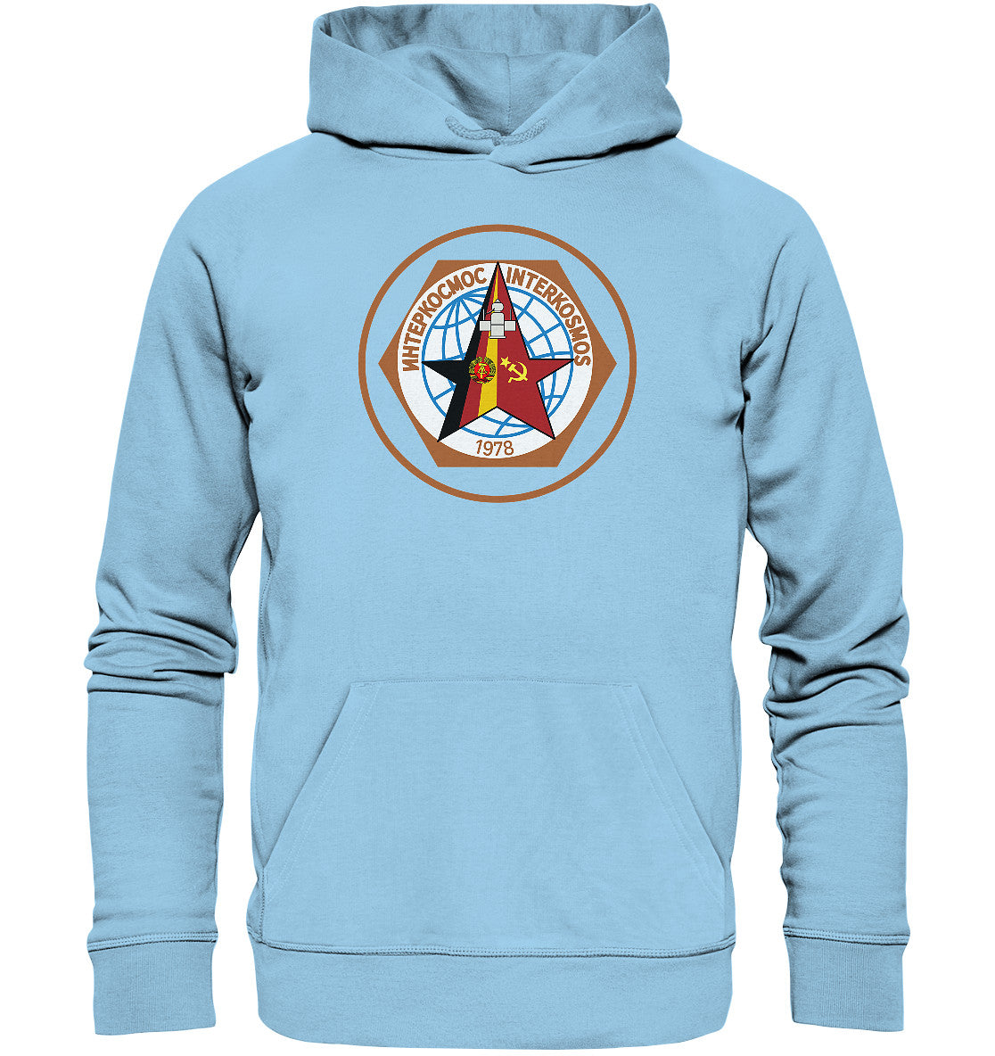 DDR Ostalgie Kapuze / Organic Hoodie Unisex • INTERKOSMOS 1978
