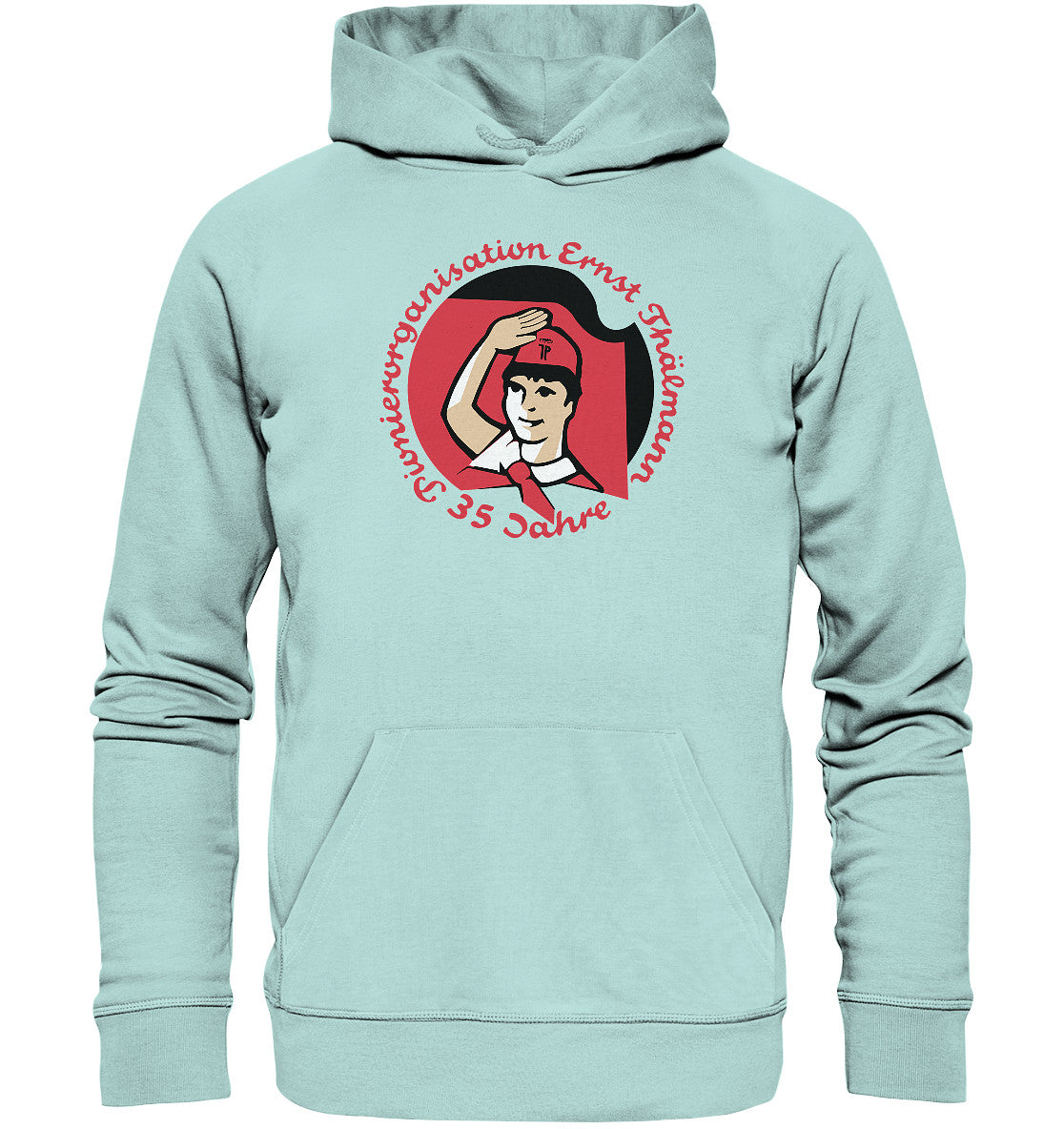 DDR Ostalgie Kapuze / Organic Hoodie Unisex • 35 JAHRE PIONIERORGANISATION ERNST THÄLMANN