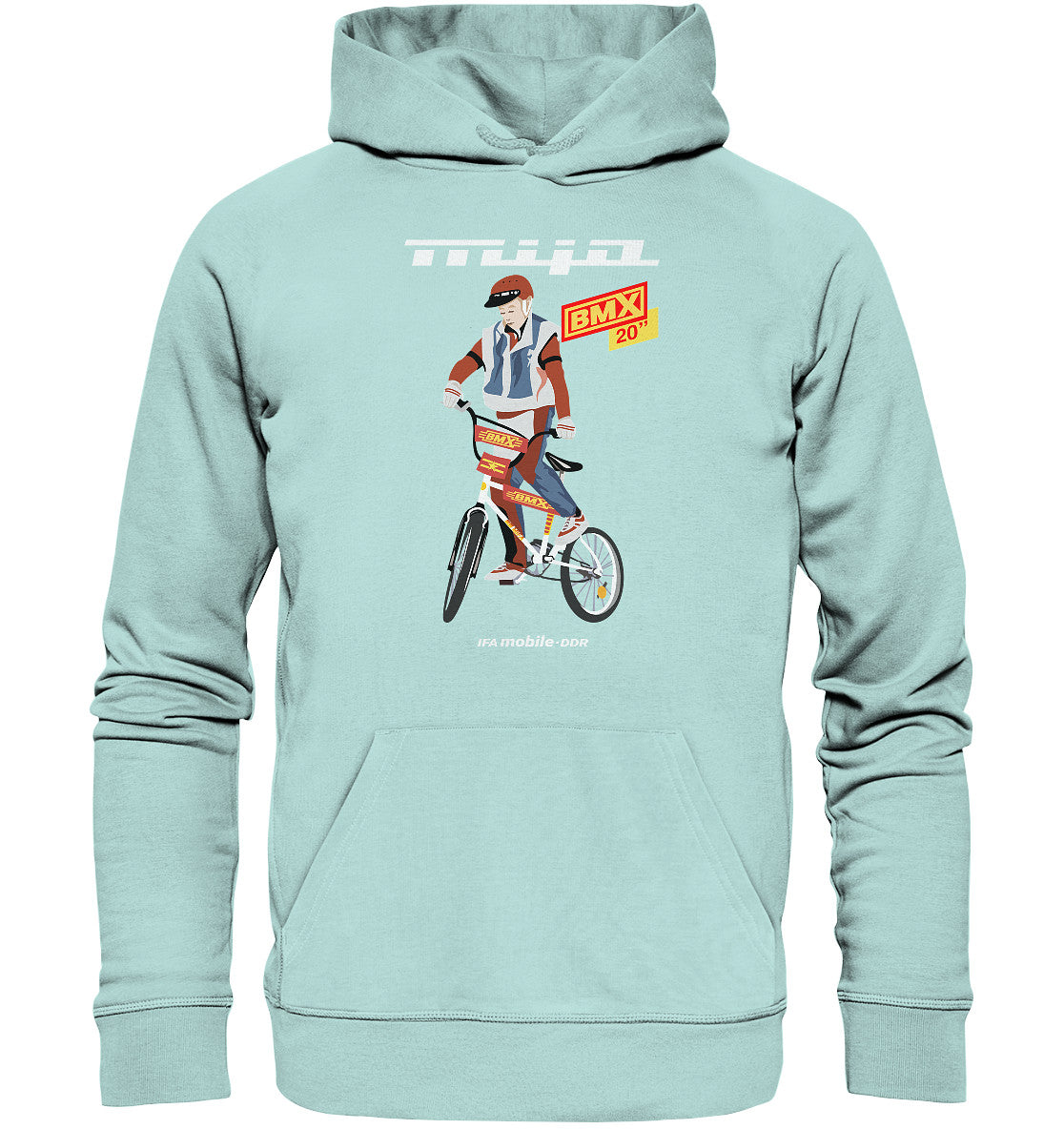 DDR Ostalgie Kapuze / Organic Hoodie Unisex • MIFA BMX - ORIGINAL WERBUNG