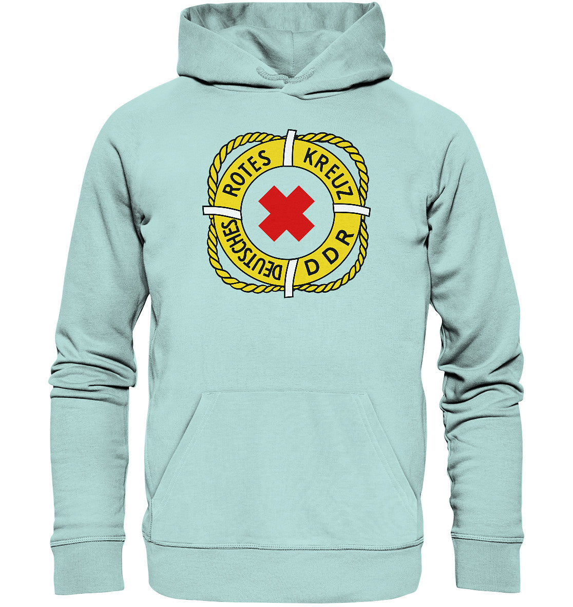 DDR Ostalgie Kapuze / Organic Hoodie Unisex • DEUTSCHES ROTES KREUZ DDR RETTUNG