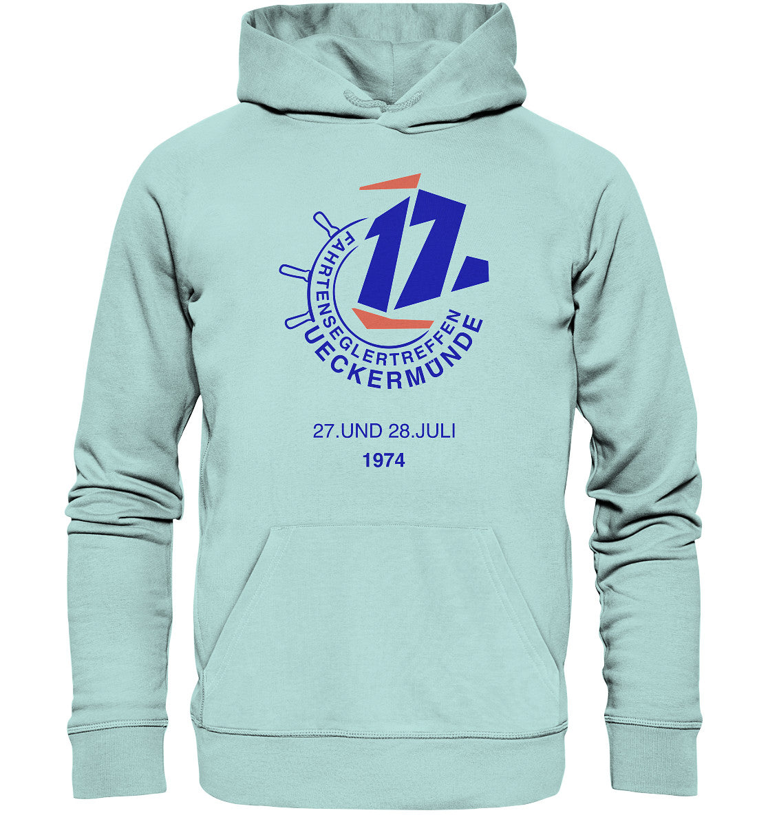 DDR Ostalgie Kapuze / Organic Hoodie Unisex • FAHRTENSEGLERTREFFEN UCKERMÜNDE 1974