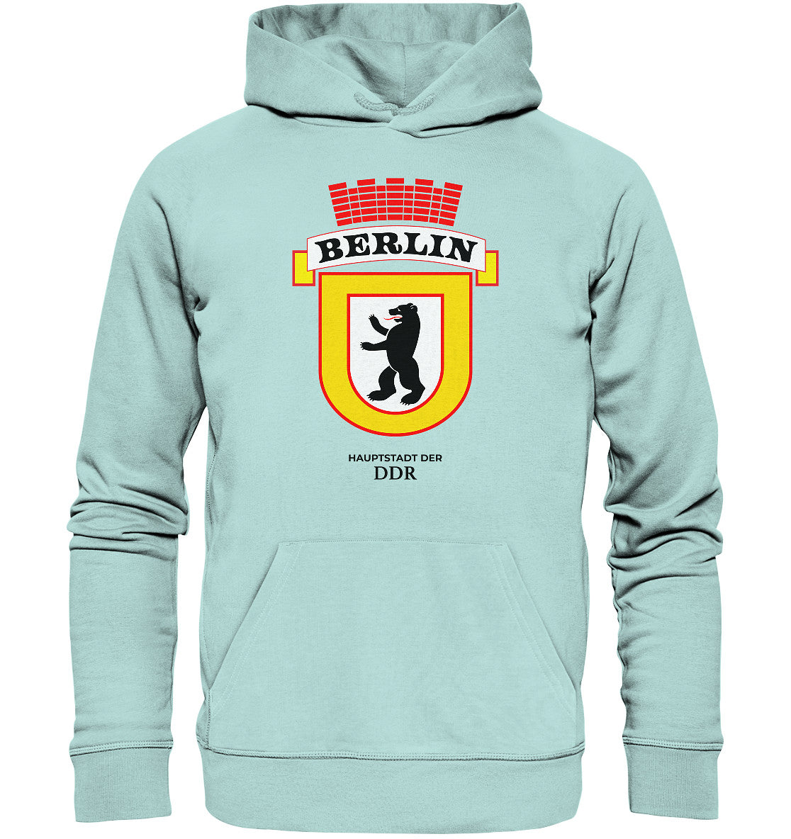 DDR Ostalgie Kapuze / Organic Hoodie Unisex • BERLIN - HAUPSTADT DER DDR - ORIGINAL WIMPEL