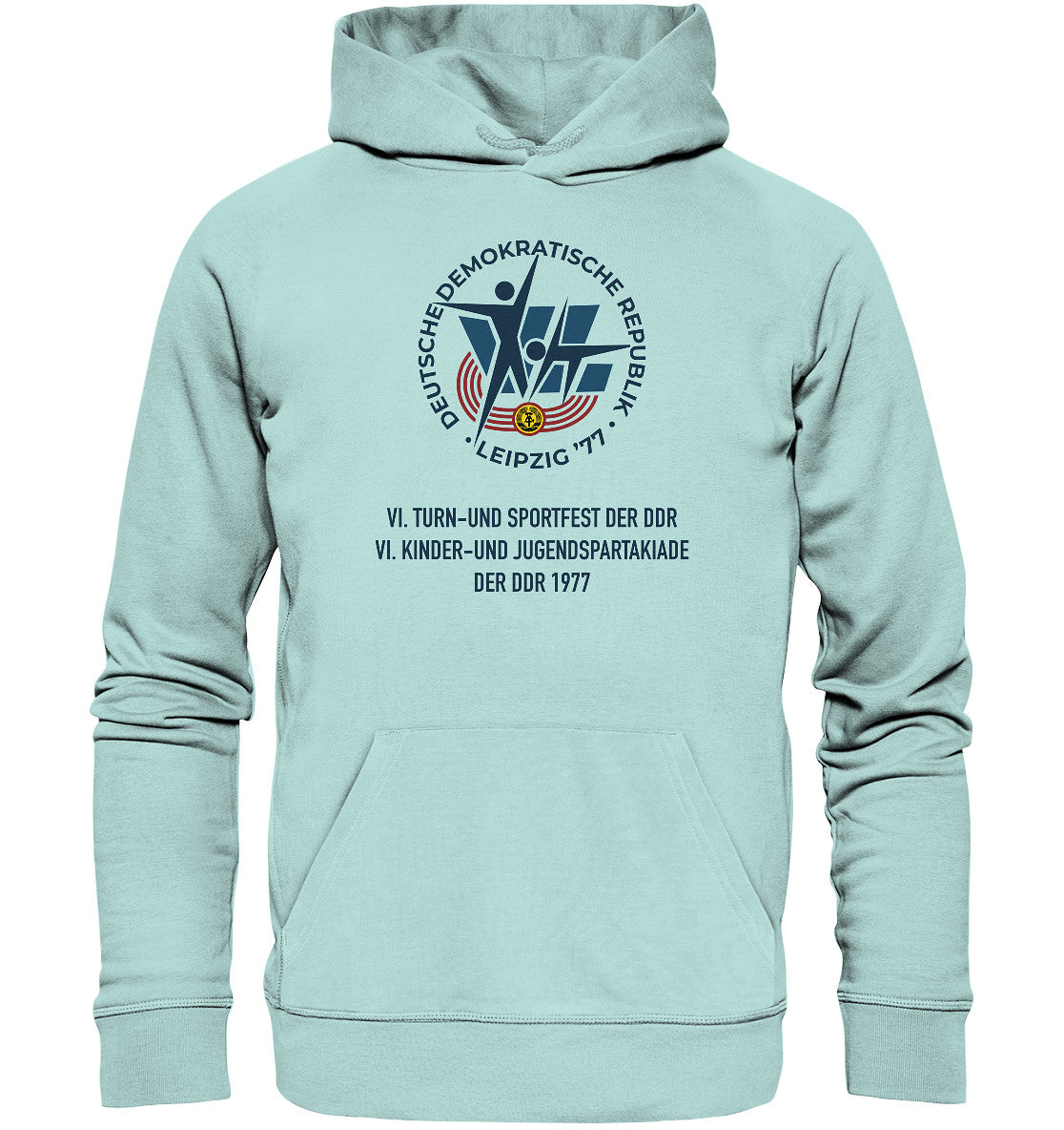 DDR Ostalgie Kapuze / Organic Hoodie Unisex • 6. TURN- & SPORTFEST DER DDR - LEIPZIG 1977